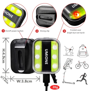 Factory Clip on Safety Light USB C Rechargeable Running Lights for Runners With Reflector