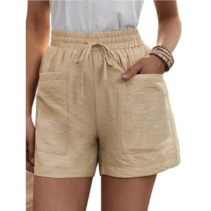 Casual Plus Size Cotton Mid Waist Wide Leg Breathable Summer Women Sports Shorts Fashion High Quality