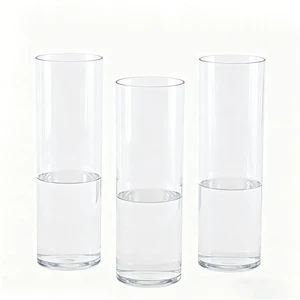 Wholesale High Borosilicate Glass Vase Modern Design Luxury Large Simple Tabletop Vase For Anniversary