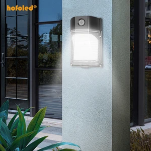Commercial Dusk to Dawn Photocell Outdoor Garage Wall Lamp AC100-277V Human Body Induction Sensor LED Wall Pack Light