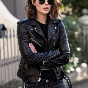 Sample Support Wholesale Fashion Lady Short Slim Streetwear Oversized Female Outwear Coat Female Short Coat Motorcycle Jackets