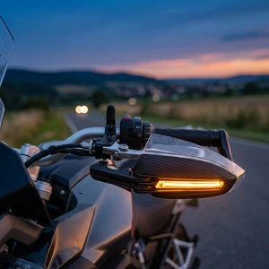 Motorcycle Modification Accessories CNC Aluminum Handlebar Hand Guard Protector with Integrated Lights Universal Fitment