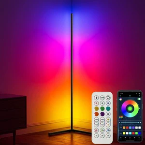 Smart App Touch Control Music Sync RGB Color Chagning 56 Inches LED Corner Standing Floor Light For Sale