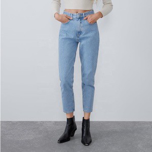 Ankle Length High Waist Women Cropped Jean Taille Haute