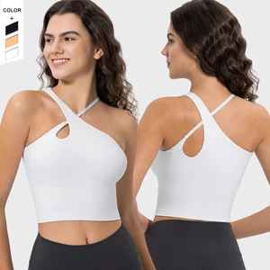 2024 New Personalized Cross Neck Sports Tank Top Soft Skin Friendly Breathable Yoga Fitness Top