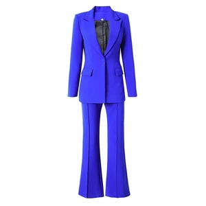 AIMEISI Unique Products Women's Suit & Blazer Casual Solid Color Plus Size Flared Wide Leg Pants Two Piece Sets Suits Women