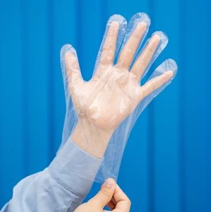 Customized Disposable Gloves Oil and Water Resistant Food Grade PE Gloves with Hygienic Individual Seals Restaurant Use