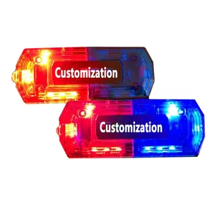 Security Device Red Blue Emergency Shoulder Lamp Warning Light IP66 Waterproof 7000mcd High Intensity 16+ Hours Continuous Use
