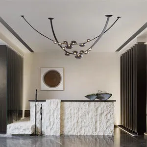 Italian Designer Home Living Room Lamp New Duplex Model with Glass Pendant Light Chandeliers & Pendant Lights
