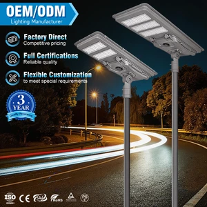 2026 Fast Charging Radar Sensing Aluminum 6V 200W 300W 400W 500W Power 40Ah 60Ah 80Ah Battery All In One Led Solar Street Light