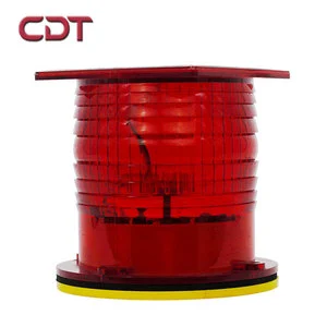 Solar Powered Red Aviation Obstacle Navigation Light /flashing Aircraft Warning Lights /led Tower Obstruction Light Aviation