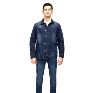 Top Fashion Men's Vintage Denim Jacket 100% Cotton Thick Breathable Front Logo Hot Selling