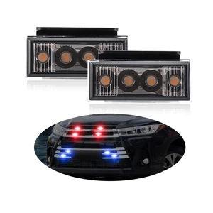 Small Yellow Light Bumper Grille for Off-road 4x4 Universal LED Light Decoration Modification Front Grille Light Accessory