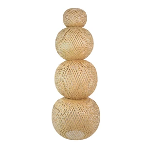 Pendant Lamp Hand Woven Bamboo Rattan Lamp Shade Natural Light Lampshade Small to Large Sizes for Home Use Dining Room Bar
