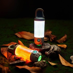 LED Outdoor Camping Light USB Rechargeable Portable Tent Light Retro Atmosphere Light Portable Small Flashlight Camping Lamp
