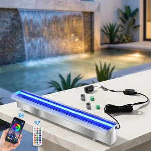 Stainless Steel Outdoor Pool Waterfall Fountain Water Descent Led Water Cascade Swimming Pool Waterfall