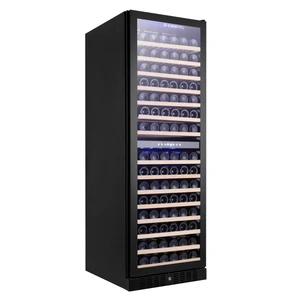 For Vinopro 166-Bottle Electric Wine Refrigerator Quiet Operation Multi-Layer Glass Door LED Lighting For Household Restaurant U