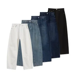 SHENZHU 2026 Spring/Summer New Arrival - Versatile, Simple Women's Loose-fitting Casual Mid-waisted Jeans 5762040