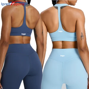 Hot Fitness Apparel Unique T Back Workout Women Tops Gym Yoga Bra Running High Support Sports Bra