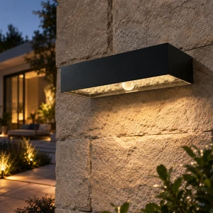 Solar Wall Lights Outdoor LED Decor Waterproof Fireproof Lighting with 2 Optional Work Modes for All Seasons