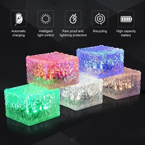 Warm White 4led Solar Buried Lights Waterproof Ip44 Blocks Brick Solar Light Auto on off Wireless Solar Cubes LED Light for Yard