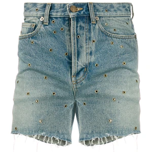 Customized Y2K Washed Denim Shorts Elegant Eyelet Hollow Jorts Vintage Relaxed Fit Women Shorts