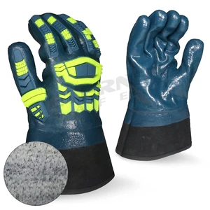 ENTE SAFETY Special Impact Resistant TPR protection Safety Cuff Fully Nitrile Coated Labor Waterproof Safety Work Gloves