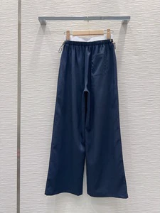 Wholsale High Quality 2026 Summer Elastic Waist Cotton Soft Casual Wide Leg Denim Women's Cargo Pants