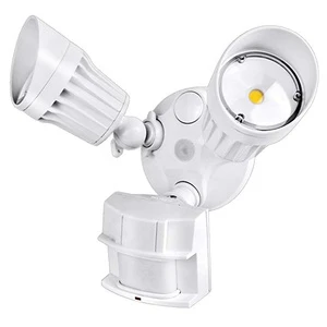 30W LED Security Outdoor Flood Light 2-Head White Motion Sensor Dusk to Dawn 5000K IP65 Rated