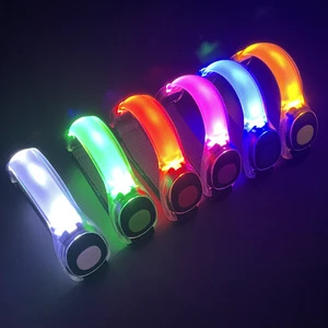 Custom Logo Arm Light Strap PVC LED Light Safety LED Arm Strap Arm Belt Strap Waterproof for Running Jogging Walking Sports