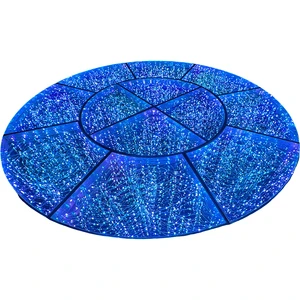 Stage Interactive Floor Dance Floor Customized Round IP55 Waterproof Outdoor RGB Led Light 3D Mirror Stage Wedding Dance Floor