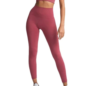 Women's Solid High-Waisted Peach Lift Tight Elastic Ankle-Length Yoga Pants Seamless Quick-Dry Breathable