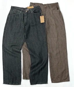 Washed Knitted Denim Straight Leg Micro Flared & Wide Leg Loose Fit Streetwear Jeans Rivet Detail Medium Wash Autumn Pants
