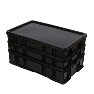 Cleanroom Black Plastic Circulation ESD Box for Anti-static protection