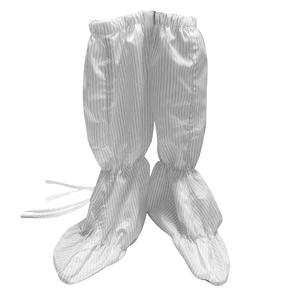 ALLESD Wholesale Stripe Design White Color Non-Slip ESD Boot Cover Antistatic Safety Boots ESD Shoe Cover