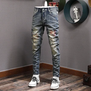 Wholesale Custom Denim Straight-Leg Retro Men's Jeans