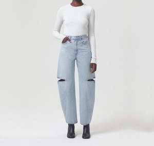 Casual High Waist Classic Trousers Wide Leg Loose Ripped Pant Denim Women Jeans Knee Rip Baggy Boyfriend Jeans