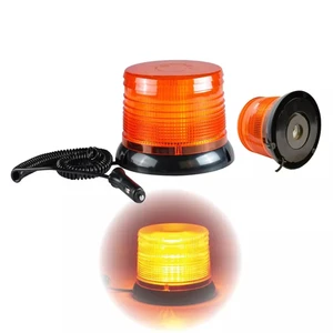 DC 12V-24V LED Revolving Emergency Beacon Light Amber for Vehicle Truck Car-Tractor's Warning Light Accessory