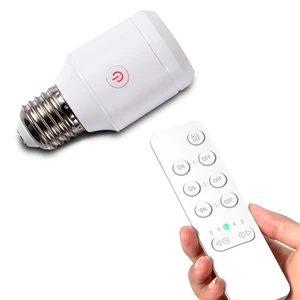 Remote Control Light Bulb Socket Wireless Light Socket Switch Kit Remote Light Socket E26/E27 Base No Wiring 5000W LED Load