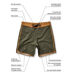 Custom Swimwear Quick Dry Men's Shorts Board Short Surf Beach Pockets Jewelry Crystal Front Logo 1 Piece Fashion Swim Trunks