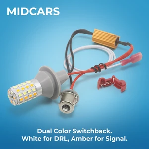 LED Bulb Error Free Canbus Ready Switchback DRL Turn Signal No Load Resistor Needed 12V High Lumens Waterproof for Car Suv