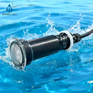 Refined ETL IP68 15-Inch RGBW LED Inground Pool Light 50ft Cord 12V AC Waterproof Plastic Material China Origin Multicolor Light