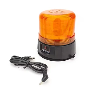 Beacon Light Wireless Rechargeable Flashing Amber Portable LED Emergency Revolving Warning Light With Magnetic Base