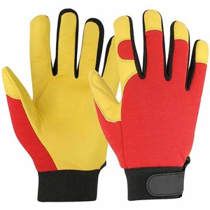 Premium Quality Goatskin Leather Mechanic Gloves Heat Resistant Industrial Safety Personal Protective Durable Gloves