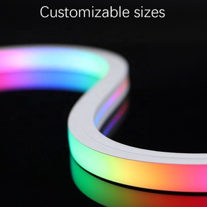 Top Bend Recessed RGBIC Pixel Silicone Neon Flex Music Sync Dynamic Dream Color LED Strip For Outdoor Park Landscape Lighting