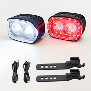 Rechargeable 20-LED ABS Bike Light Set Waterproof Bicycle Head/Tail LED Handlebar Night Riding Battery Powered