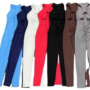 Gym Wear One Piece Sports Bodysuit Hollow Out Back Scrunch Yoga Jumpsuit with Zipper