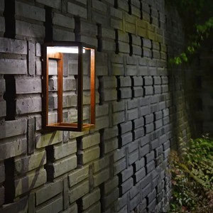 Outdoor Natural Floor Lamp Environmentally Friendly Wooden Garden Decorative Lamp LED Solar Lights