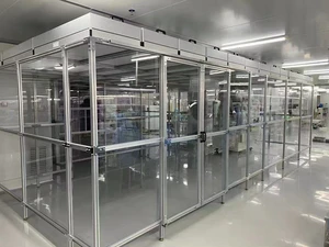 Aluminum Frame Acrylic Modular Clean Booth ISO 5-8 With HEPA Airflow System for Laboratory Manufacturing