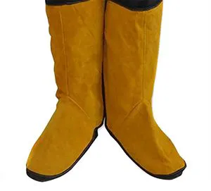 Heavy Duty Eco-Friendly Cowhide Split Leather Welding Safety Shoe Cover Industrial CE Certified Level Protection Flame Retardant
